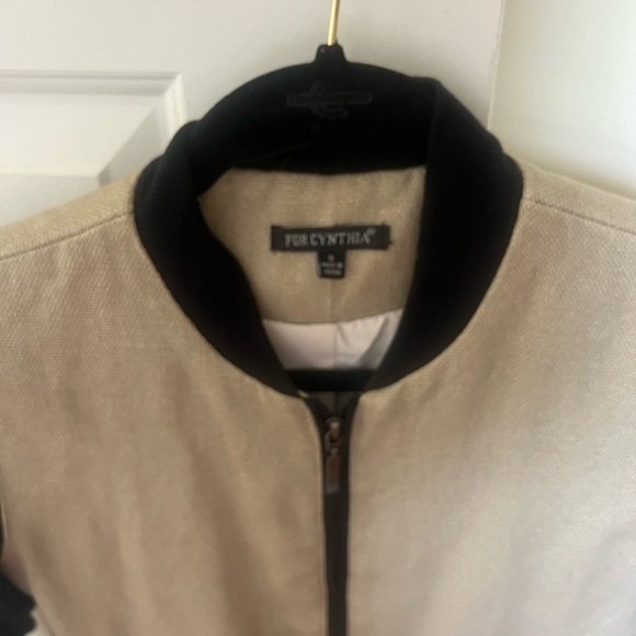 Linen cotton bomber jacket  For Cynthia S - Picture 12 of 16